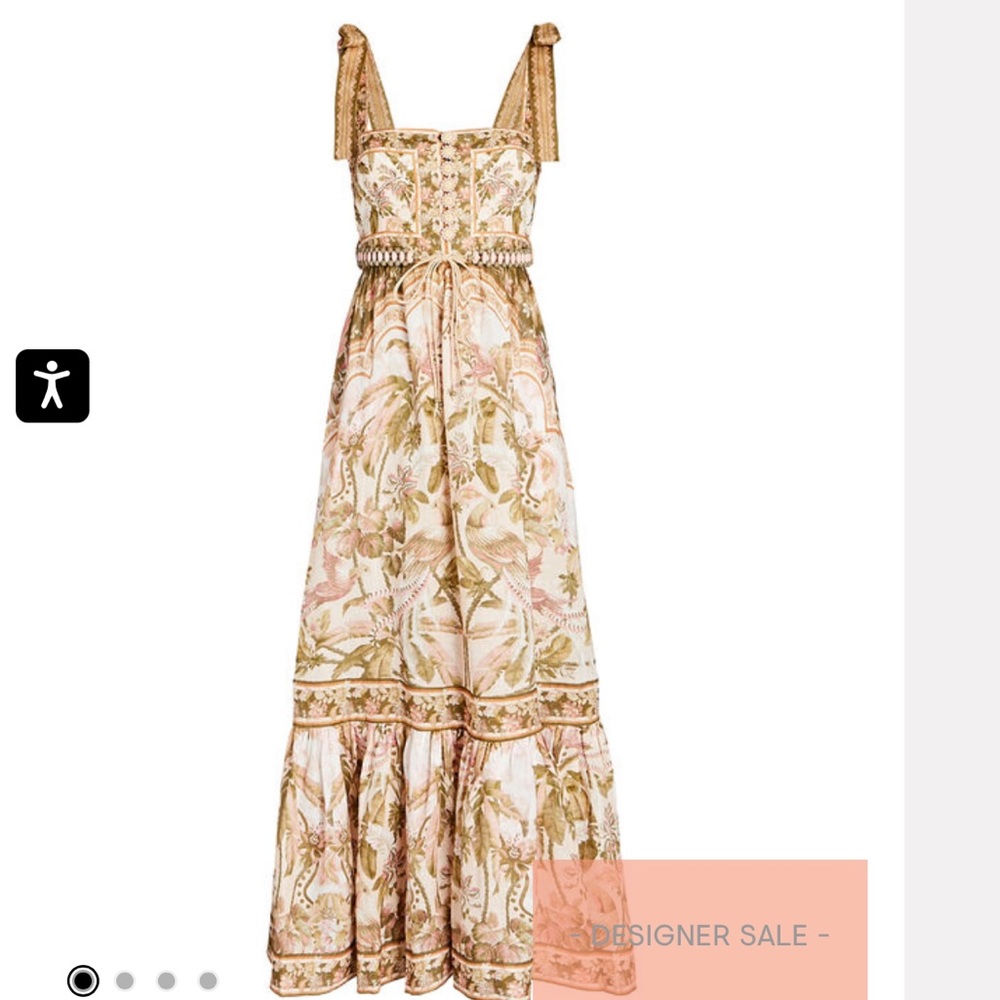 Zimmerman Picnic Tie-Shoulder Printed Maxi Dress - Picture 1 of 5